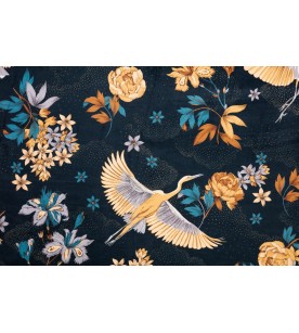 Tsuru Velours Fond Bleu...