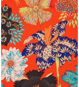 Kimono Flowers-Fond Rouge