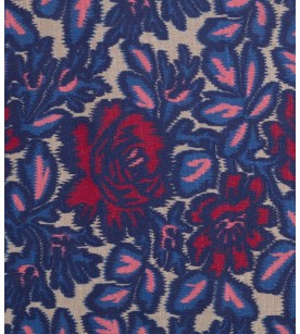 Jardin D'Ikat-Bleu/Rose Sur...