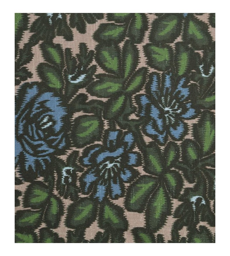 Jardin D'Ikat-Vert/Bleu Sur Lin