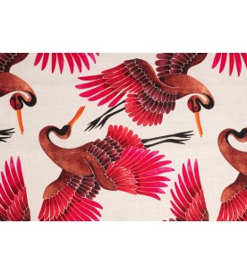 Les Grues-Fond Blanc Sur Lin 2