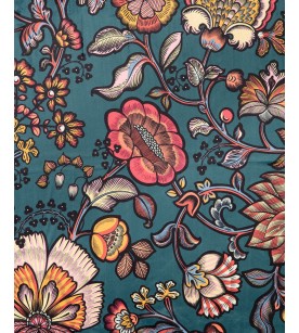 Indienne-Fond Bleu Petrole...