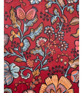 Indienne-Fond Bordeaux...