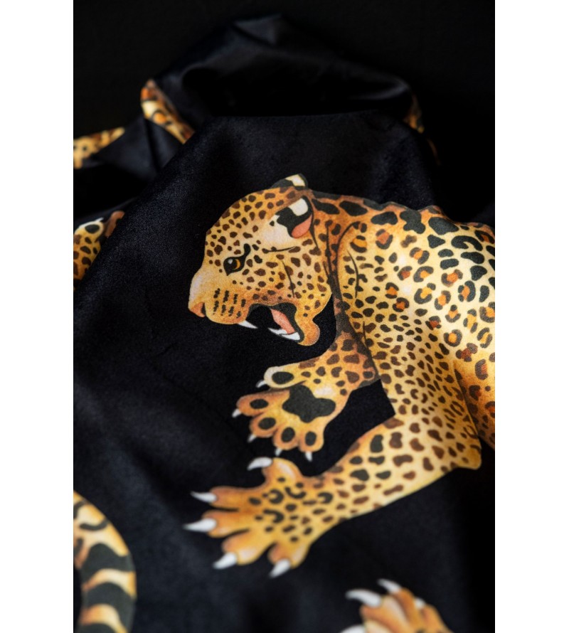 Leopard-Fond Noir Sur Velours 6019901
