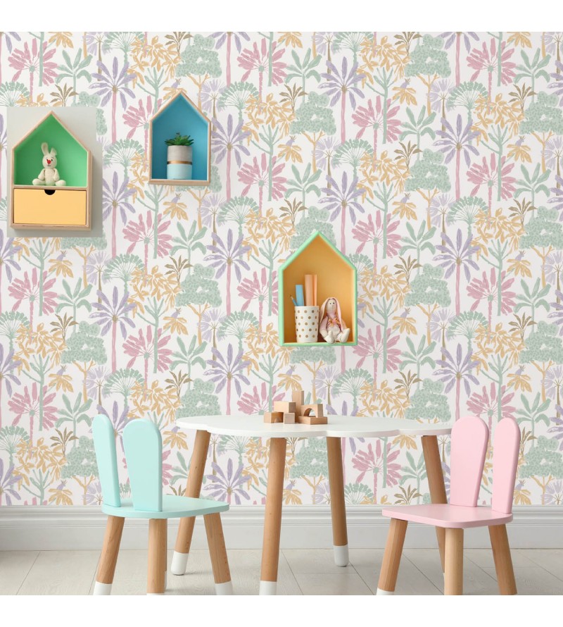 Palmeraie Rose, Vert Pastel 36240403