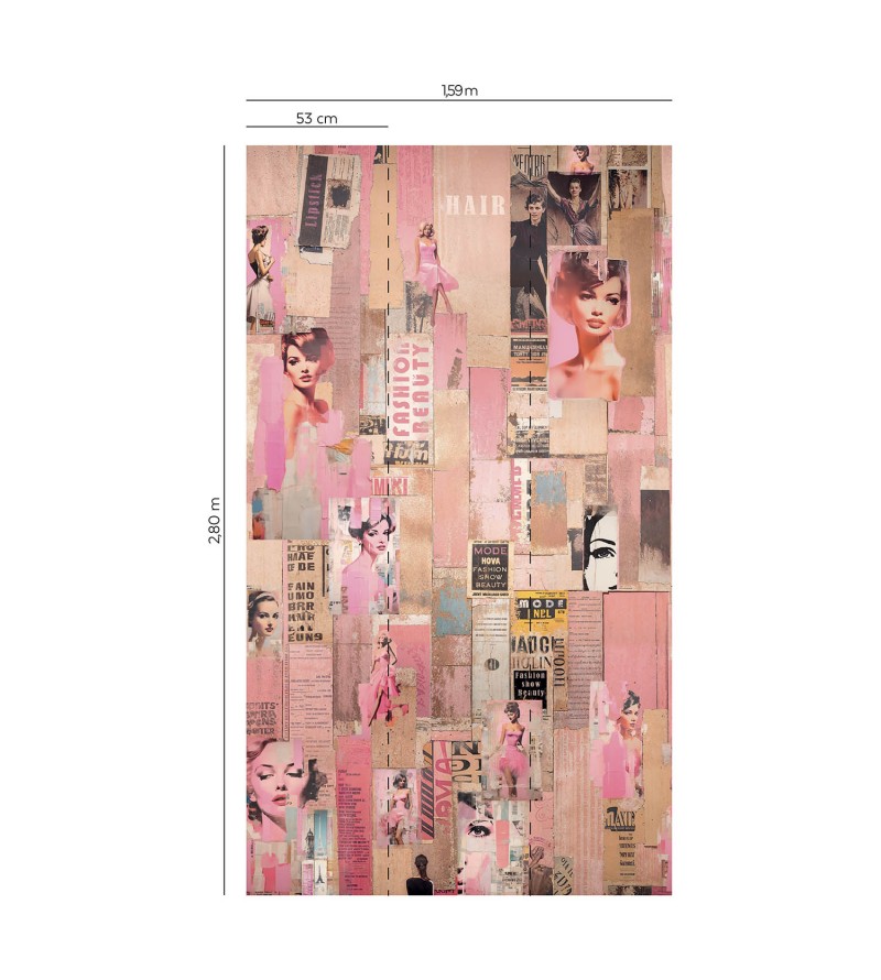 Panoramique Pink Pin Up 3 Les Rose...