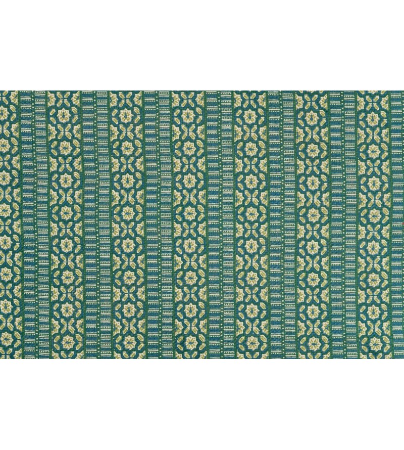 Casimir Raye Bleu Fond Olive Sur Lin...