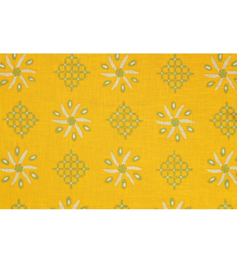 Casimir Vert Fond Jaune Ambre Sur Lin...