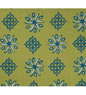 Casimir Bleu Fond Olive Sur...