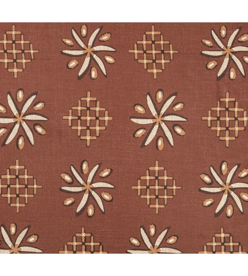 Casimir Coral Fond Peacock Sur Lin...