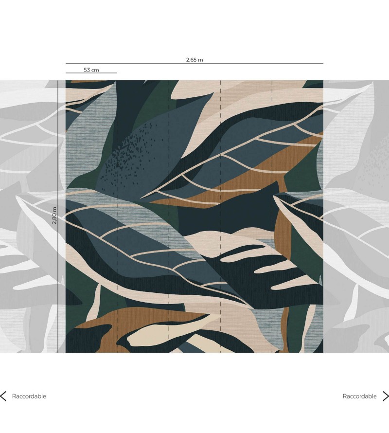 Panoramique Calathea Bleu 56240501