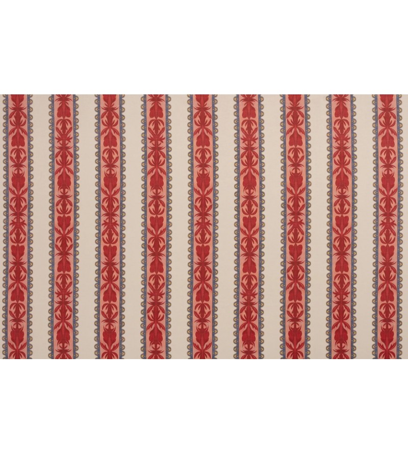 Rayures Ornementales Framboise/Grege...