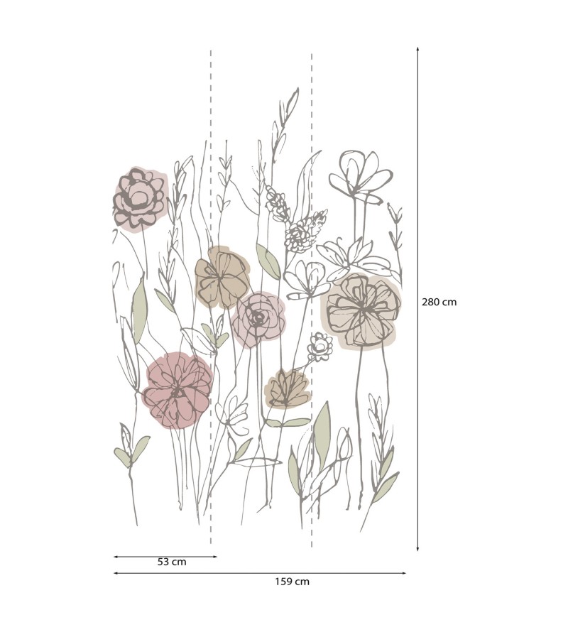 Panoramique Graphic Flowers 3 Les...