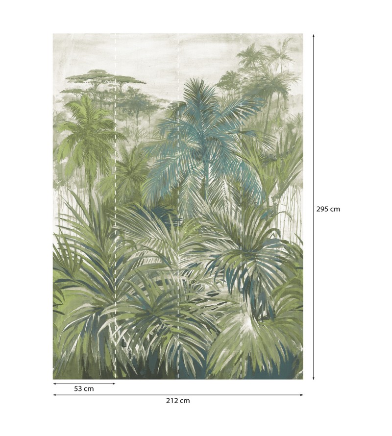 Panoramique Fidji, Jungle Vert, Beige...