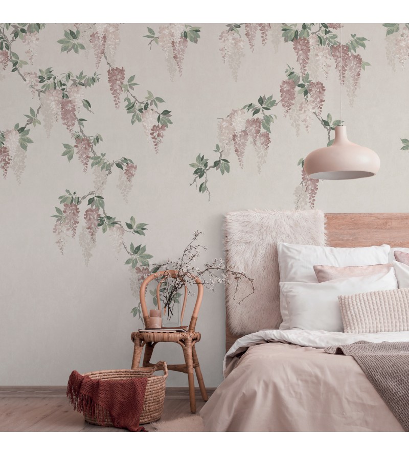Wisteria Mural, Panoramique Rose...