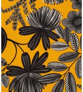 Orphee-Noir Fond Or Sur Coton